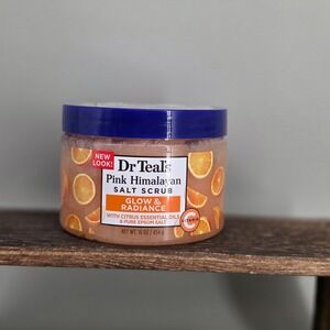 Dr Teals Pink Himalayan Salt Scrub  16oz Glow Radiance Vitamin C Citrus